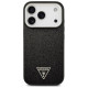 Guess Glitter Triangle Logo MagSafe Case for iPhone 17 Pro - Black