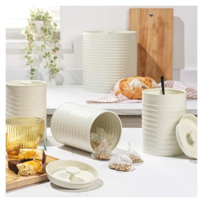 Russell Hobbs RH03270CEU7 Ribbed 4-Piece Countertop Set - Cream