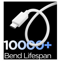 Spigen EB6010AC USB-A / USB-C 60W Cable 100 cm - White