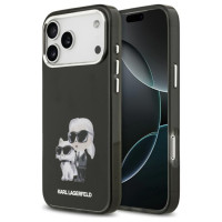 Karl Lagerfeld IML Aquarelle Karl & Choupette & Logo MagSafe Case for iPhone 17 Pro Max - Black