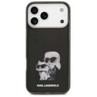 Karl Lagerfeld IML Aquarelle Karl & Choupette & Logo MagSafe Case for iPhone 17 Pro Max - Black