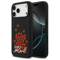 Karl Lagerfeld Silicone Heart Sign Logo MagSafe Case for iPhone 17 Pro Max - Black