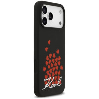 Karl Lagerfeld Silicone Heart Sign Logo MagSafe Case for iPhone 17 Pro Max - Black