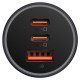 Baseus Golden Contactor Pro car charger USB-A + 2x USB-C 65W dark gray (CGJP010013)
