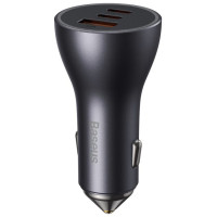 Baseus Golden Contactor Pro car charger USB-A + 2x USB-C 65W dark gray (CGJP010013)