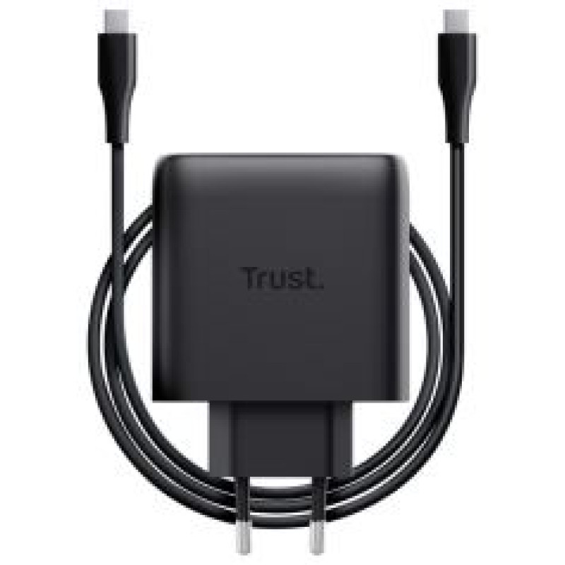 Trust Lādētājs Trust Maxo 65W Black USB-C + 2m USB-C Cable Black