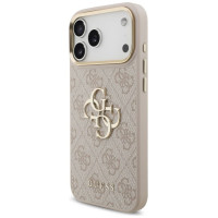 Guess 4G Big 4G Classic Logo Big Strap Metal Buttons Case for iPhone 17 Pro Max - Pink