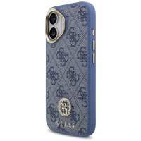 Guess 4G Strass Logo & Big Strap Metal Buttons MagSafe Case for iPhone 17 - Blue
