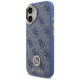 Guess 4G Strass Logo & Big Strap Metal Buttons MagSafe Case for iPhone 17 - Blue