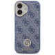 Guess 4G Strass Logo & Big Strap Metal Buttons MagSafe Case for iPhone 17 - Blue