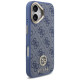 Guess 4G Strass Logo & Big Strap Metal Buttons MagSafe Case for iPhone 17 - Blue