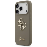 Guess Silicone Big 4G Script Case for iPhone 17 Pro Max - Brown
