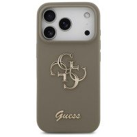 Guess Silicone Big 4G Script Case for iPhone 17 Pro Max - Brown