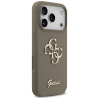 Guess Silicone Big 4G Script Case for iPhone 17 Pro Max - Brown