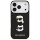 Karl Lagerfeld FW Grained Karl & Choupette Heads Pins & Logo iPhone 17 Pro Case - Black