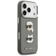 Karl Lagerfeld FW Grained Karl & Choupette Heads Pins & Logo iPhone 17 Pro Case - Gray