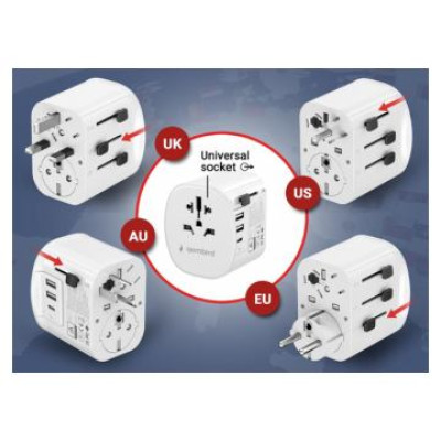 Gembird Adapteris Gembird Universal Travel Adapter 15W