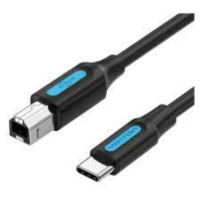 Vention CABLE USB-C TO USB 2.0B/2M BLACK CQUBH VENTION