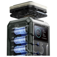 Joyroom Powerbank Joyroom JR-PBF10 75000mAh 100W 3x USB-C 3x USB-A with foldable flashlight and handle - green