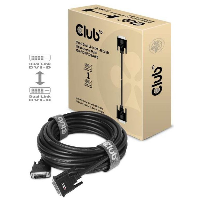 Club3D CABLE DVI-D TO DVI-D 10M/M/M CAC-1220 CLUB3D