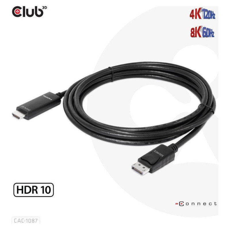 Club3D CABLE DP TO HDMI 3M/M/M CAC-1087 CLUB3D