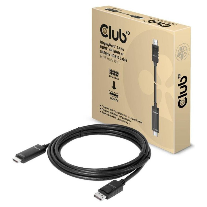 Club3D CABLE DP TO HDMI 3M/M/M CAC-1087 CLUB3D
