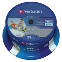 Verbatim BD-R Verbatim 25GB 6x Datalife 25 Pack Spindle Wide Printable no ID