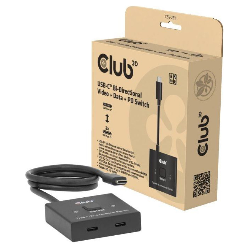 Club3D VIDEO SWITCH USB-C 2PORT/CSV-2511 CLUB3D