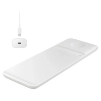 Samsung Trio EP-P6300TWEGEU 3in1 inductive charger for phone / Galaxy Watch / Buds - white + mains charger + cable