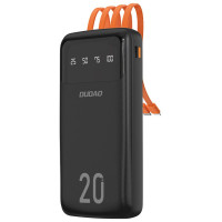 Dudao capacious powerbank with 3 built-in cables 20000mAh USB Type C + micro USB + Lightning black (Dudao K6Pro +)