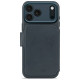 Decoded Leather Detachable Wallet MagSafe case for iPhone 17 Pro - navy blue