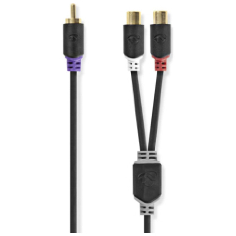 Nedis Kabelis Nedis 1x RCA - 2x RCA F Subwoofer 0.2m