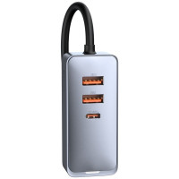 Baseus Share Together car charger 2x USB / 2x USB Type C 120W PPS Quick Charge Power Delivery gray (CCBT-A0G)