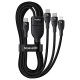 Baseus Flash Series 3 3in1 cable 100W USB-C - USB-C+USB-C+ Lightning 1.5m + 3 x 0.25 m - black