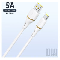 Dudao L25T USB-A - USB-C Silicone Cable 5A 1m - White