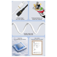 Dudao L25T USB-A - USB-C Silicone Cable 5A 1m - White