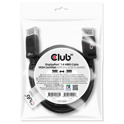 Club3D CABLE DP TO DP 2M/M/M CAC-2068 CLUB3D