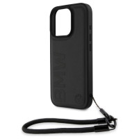 BMW Signature Leather Wordmark Cord Case for iPhone 16 Pro - Black