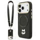 Karl Lagerfeld Big Strap Choupette Metal Logo MagSafe Case for iPhone 17 Pro - Black