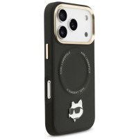 Karl Lagerfeld Big Strap Choupette Metal Logo MagSafe Case for iPhone 17 Pro - Black