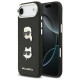 Karl Lagerfeld FW Grained Karl & Choupette Heads Pins & Logo iPhone Air Case - Black