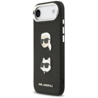 Karl Lagerfeld FW Grained Karl & Choupette Heads Pins & Logo iPhone Air Case - Black