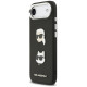 Karl Lagerfeld FW Grained Karl & Choupette Heads Pins & Logo iPhone Air Case - Black
