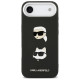 Karl Lagerfeld FW Grained Karl & Choupette Heads Pins & Logo iPhone Air Case - Black