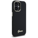 Guess Silicone Script Metal Logo & Frame Case for iPhone 16 Plus - Black