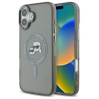 Karl Lagerfeld IML Metal Karl&Choupette Head MagSafe Case for iPhone 16 Plus - Black