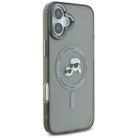 Karl Lagerfeld IML Metal Karl&Choupette Head MagSafe Case for iPhone 16 Plus - Black