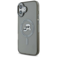 Karl Lagerfeld IML Metal Karl&Choupette Head MagSafe Case for iPhone 16 - Black