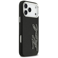 Karl Lagerfeld FW Grained Signature Logo Case for iPhone 17 Pro Max - Black