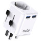 SBS universal travel adapter - EU 2xUSB-A - white